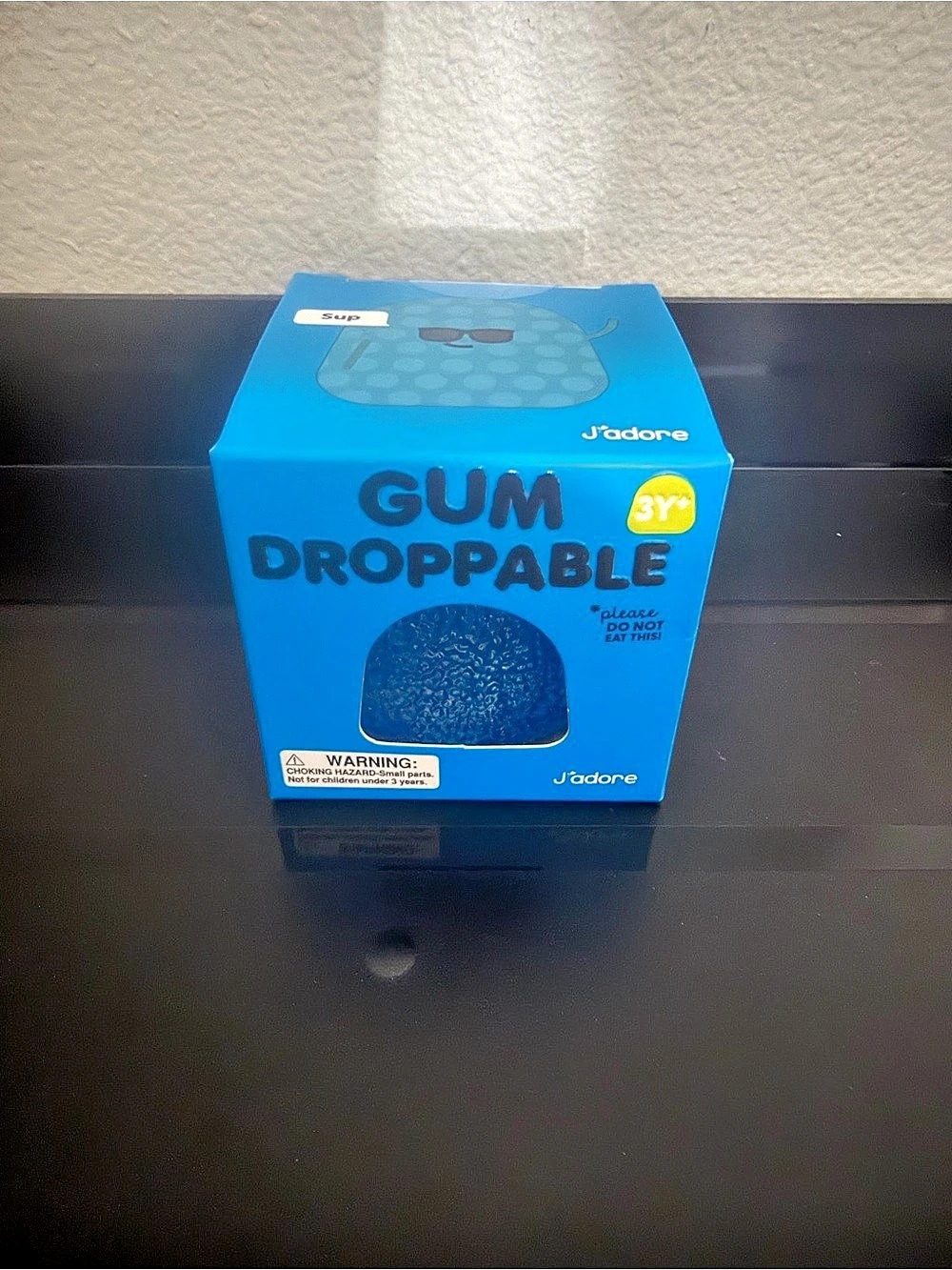 J'adore Gum Droppable Blue Squishy Squeezy Fidget Toy